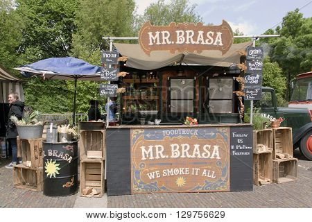 Amsterdam Netherlands-May 15 2016: mr brassa food truck in amsterdam