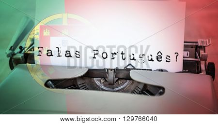 A sentence against digitally generated portugese national flag