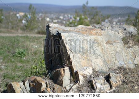 Stone on the top of the mountain.
