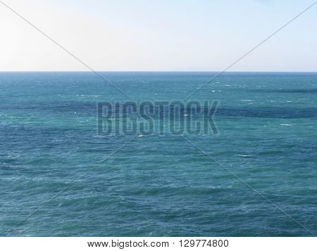 Mediterranean sea along Tuscan coastline in Livorno Italy