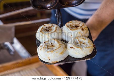 Newly Cooked Traditional Umegae Mochi In Dazaifu Temmangu Shrine, Fuguoka.
