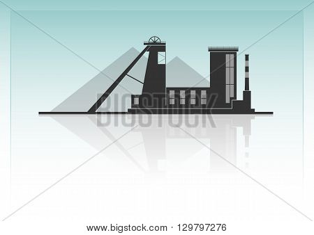 Coal mining. Isolated on background. Vector illustration