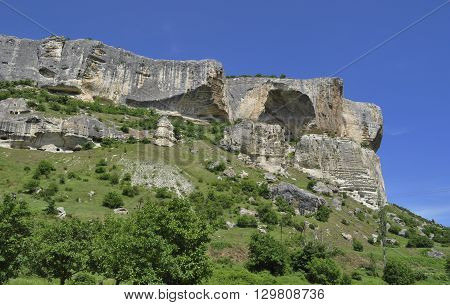 Mountains in the Crimea on a bright day Kacha Kalyon