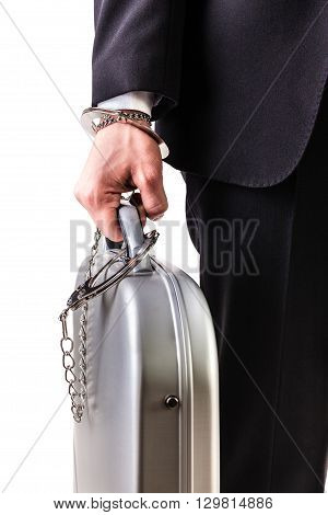 Wrist Handcuffed Suitcase