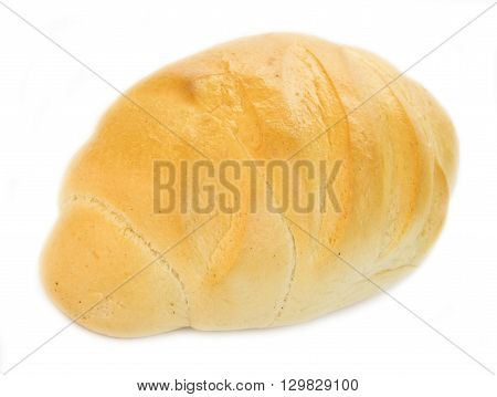 fresh loaf of bread length isolated on white background