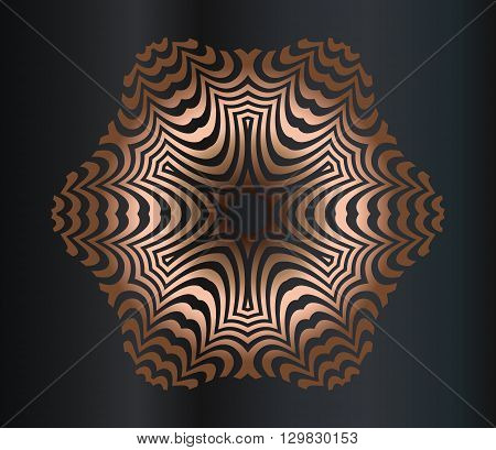 Abstract illusion texture pattern lines in the form of a convex symmetrical pattern in a square on gradient background
