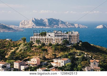 View of the coastline of Marseille in the South of France