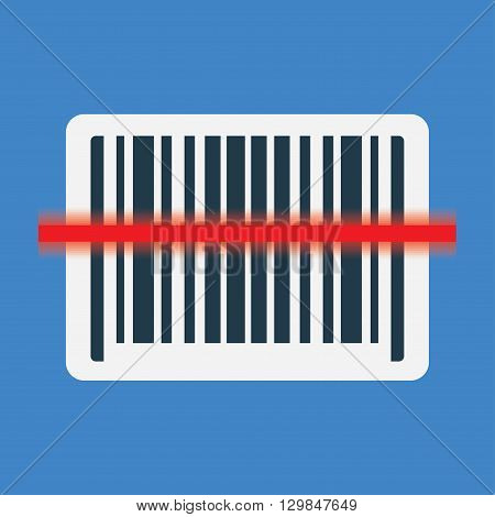 Barcode scanning icon with red laser line