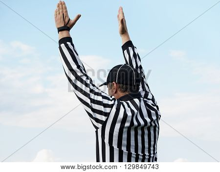 The back of an American football referee clipping path
