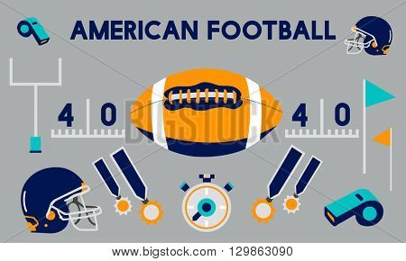 American Football Competition Game Goal Play Concept