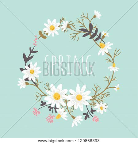 Chamomile. floral background. hand drawn vector illustration