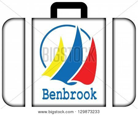 Flag Of Benbrook, Texas. Suitcase Icon, Travel And Transportation Concept