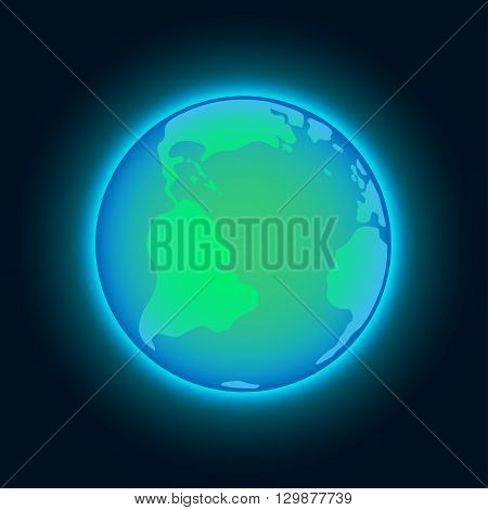 Earth in outer space. Earth on the space background. Cosmic background with Earth. Planet in universe, stock vector.