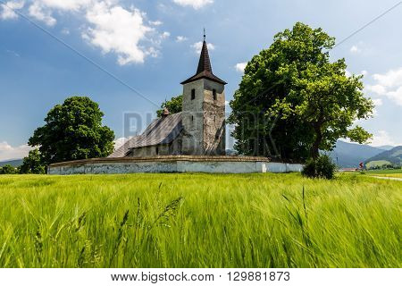 Gothic Church In Ludrova Village Near Ruzomberok In Slovakia