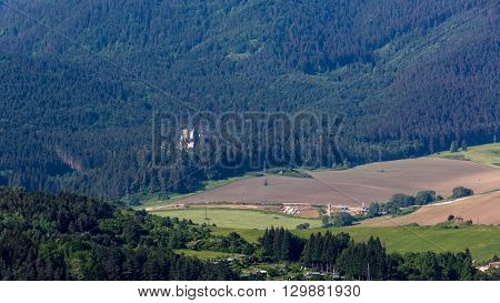 Castle Likavka Near Ruzomberok In Slovakia In Summer