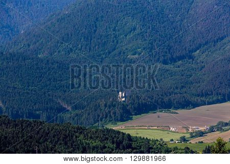Castle Likavka Near Ruzomberok In Slovakia In Summer