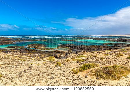 Rocky Coastline With Turquoise Lagoons - El Cotillo Fuerteventura Canary Islands Spain