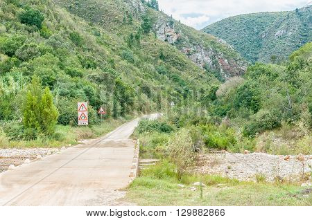 Low-level bridge over the Keurbooms River in the Prince Alfred Pass at De Vlugt. At 68 km it is the longest mountain pass in South Africa
