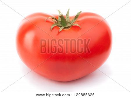 Heart-shaped tomato isolated on the white background with clipping path