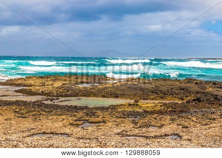 Rocky Coastline With Turquoise Lagoons - El Cotillo Fuerteventura Canary Islands Spain