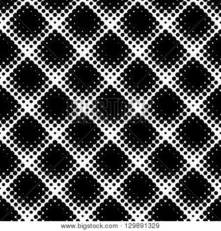 Seamless Pattern With Halftone Dots. Repeatable Geometric Monochrome Pattern.