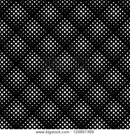 Seamless Pattern With Halftone Dots. Repeatable Geometric Monochrome Pattern.