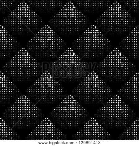Seamless Pattern With Halftone Dots. Repeatable Geometric Monochrome Pattern.