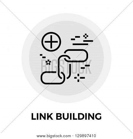 Link Building icon vector. Flat icon isolated on the white background. Editable EPS file. Vector illustration.