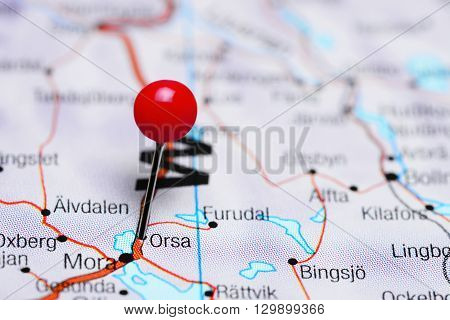 Orsa pinned on a map of Sweden