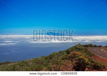 Tenerife view from the La Palma, Spain