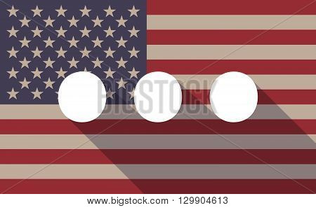Long Shadow Usa Flag Icon With   An Ellipsis Orthographic Sign