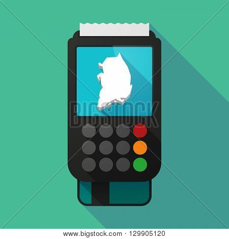 Long Shadow Dataphone With  The Map Of South Korea