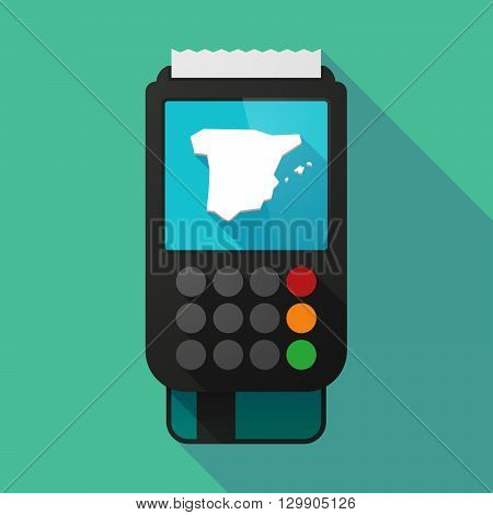Long Shadow Dataphone With  The Map Of  Spain