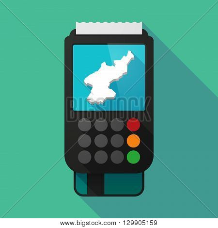 Long Shadow Dataphone With  The Map Of North Korea