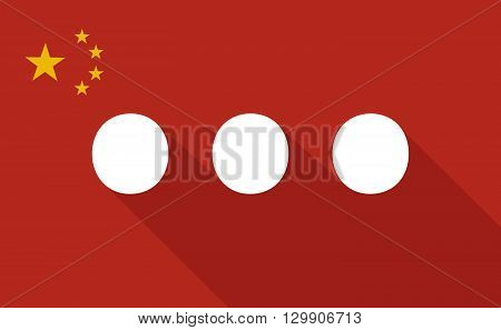 China Long Shadow Flag With   An Ellipsis Orthographic Sign