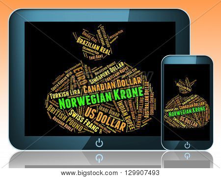 Norwegian Krone Means Currency Exchange And Broker