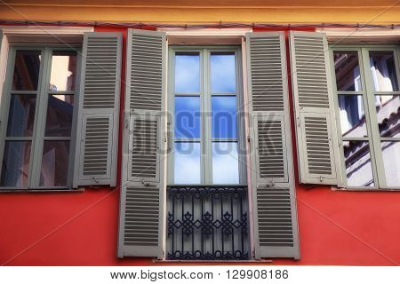 Reflection Of Clouds And Sky In Windows in Roquebrune-Cap-Martin France