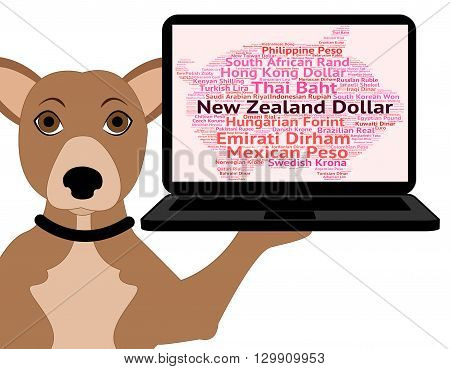 New Zealand Dollar Shows Currency Exchange And Coin