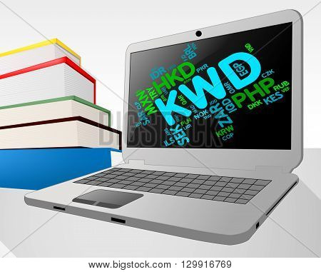 Kwd Currency Indicates Worldwide Trading And Foreign
