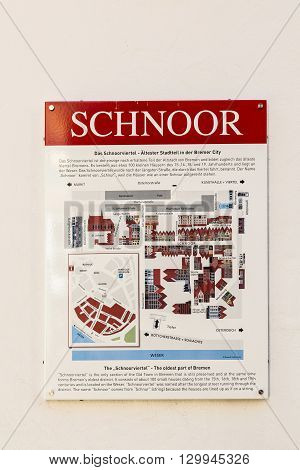 Touristic Map Of The Quarter Schnoor In Bremen