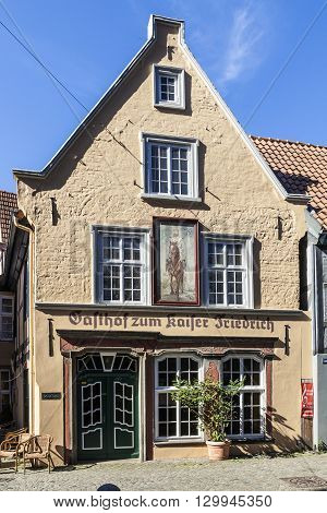 Old Restaurant Kaiser Friedrich  Located In The Medieval Neighborhood Schnoor
