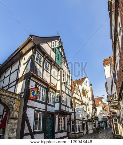 Houses In The Quarter Schnoor In  Bremen