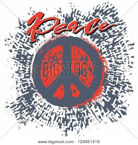 Peace Hand Drawn Linotype Made Symbol.