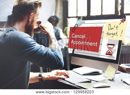 Cancel Appointment Note Calendar Planner Concept