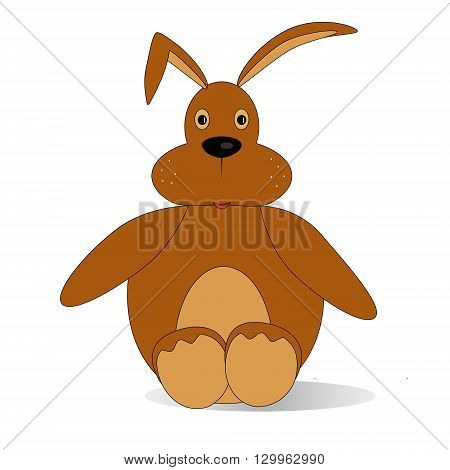 Seating toy rabbit. Cartoon rabbit vector. Bunny