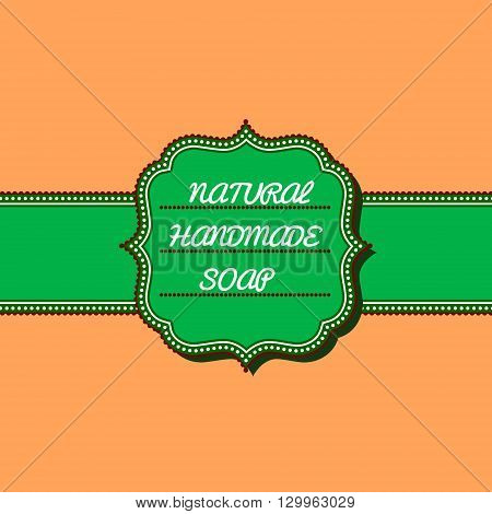 Label for soap pack. Ribbon for soap pack