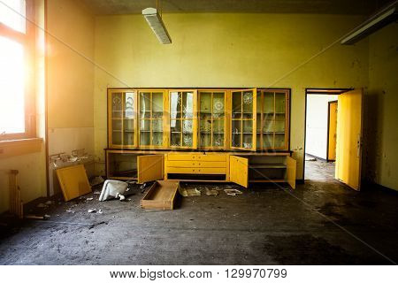 Abandoned Room With A Sideboard, Boarding House Urbex