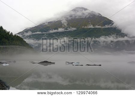 Valdez Lake in the Fog near Valdez Alaska