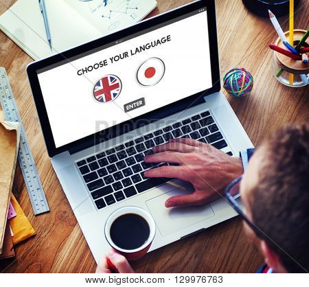English Japanese Language Communication Concept