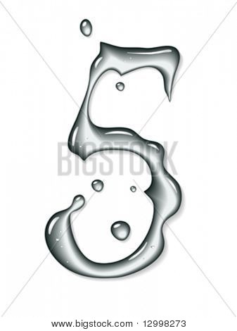 Numero di vettore acqua 5 - carattere di acqua